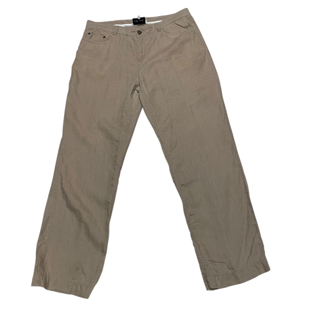 Women's Jones New York Size 14 100% Linen Wide leg Pants See All Photos